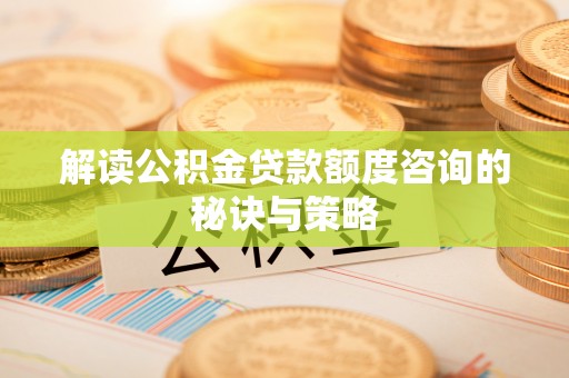 陆丰解读公积金贷款额度咨询的秘诀与策略