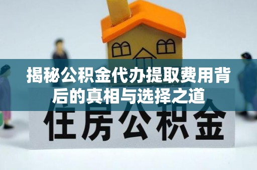 陆丰揭秘公积金代办提取费用背后的真相与选择之道