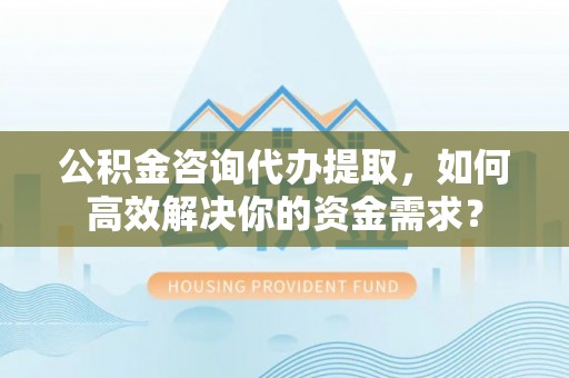 陆丰公积金咨询代办提取，如何高效解决你的资金需求？