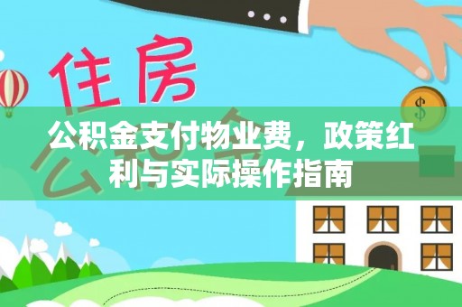 陆丰公积金支付物业费，政策红利与实际操作指南
