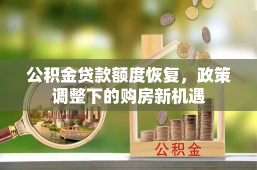 陆丰公积金贷款额度恢复，政策调整下的购房新机遇